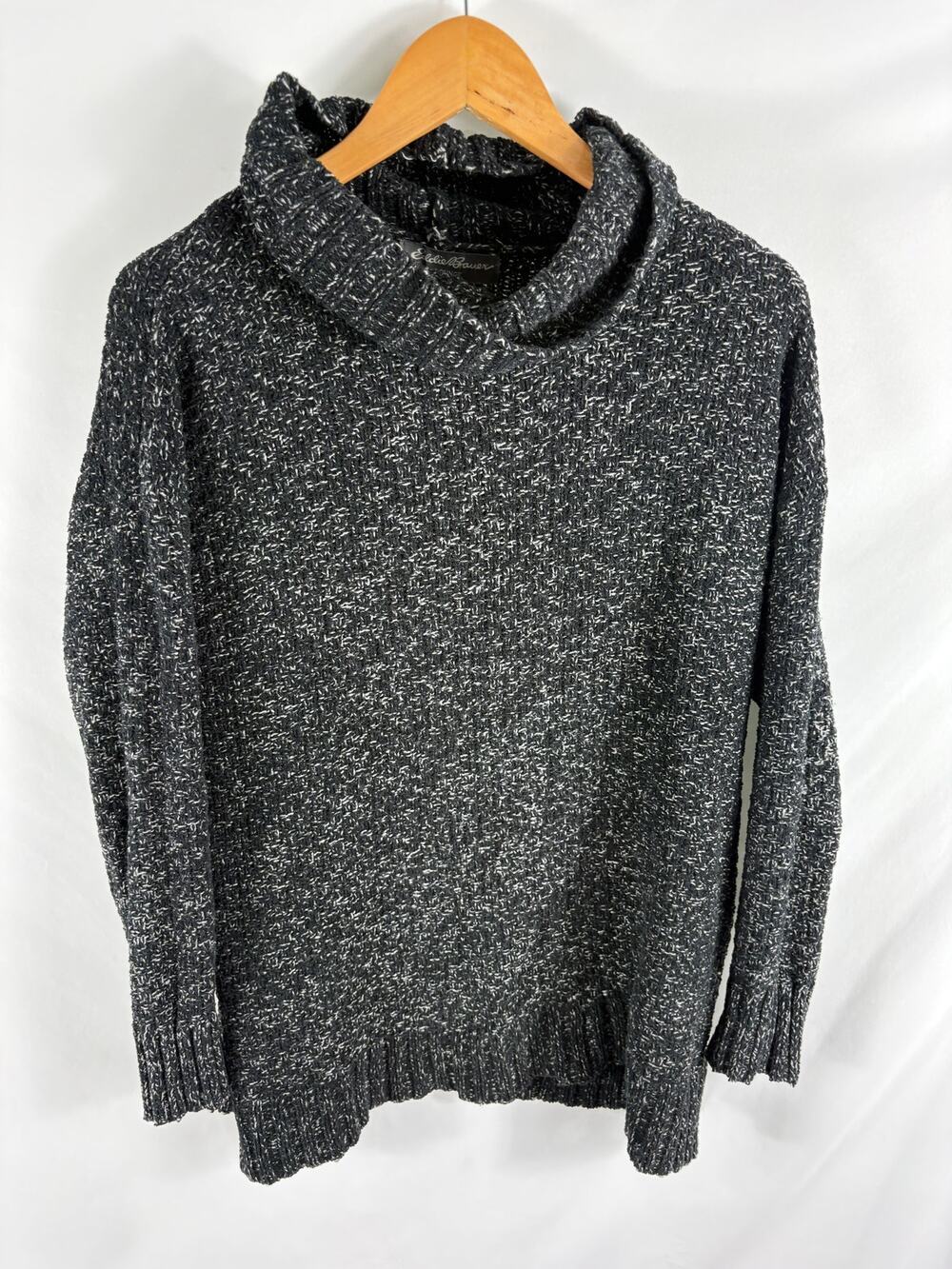 Eddie Bauer Cowl Neck Thick Knit Marled Lounge Sweater Size XL